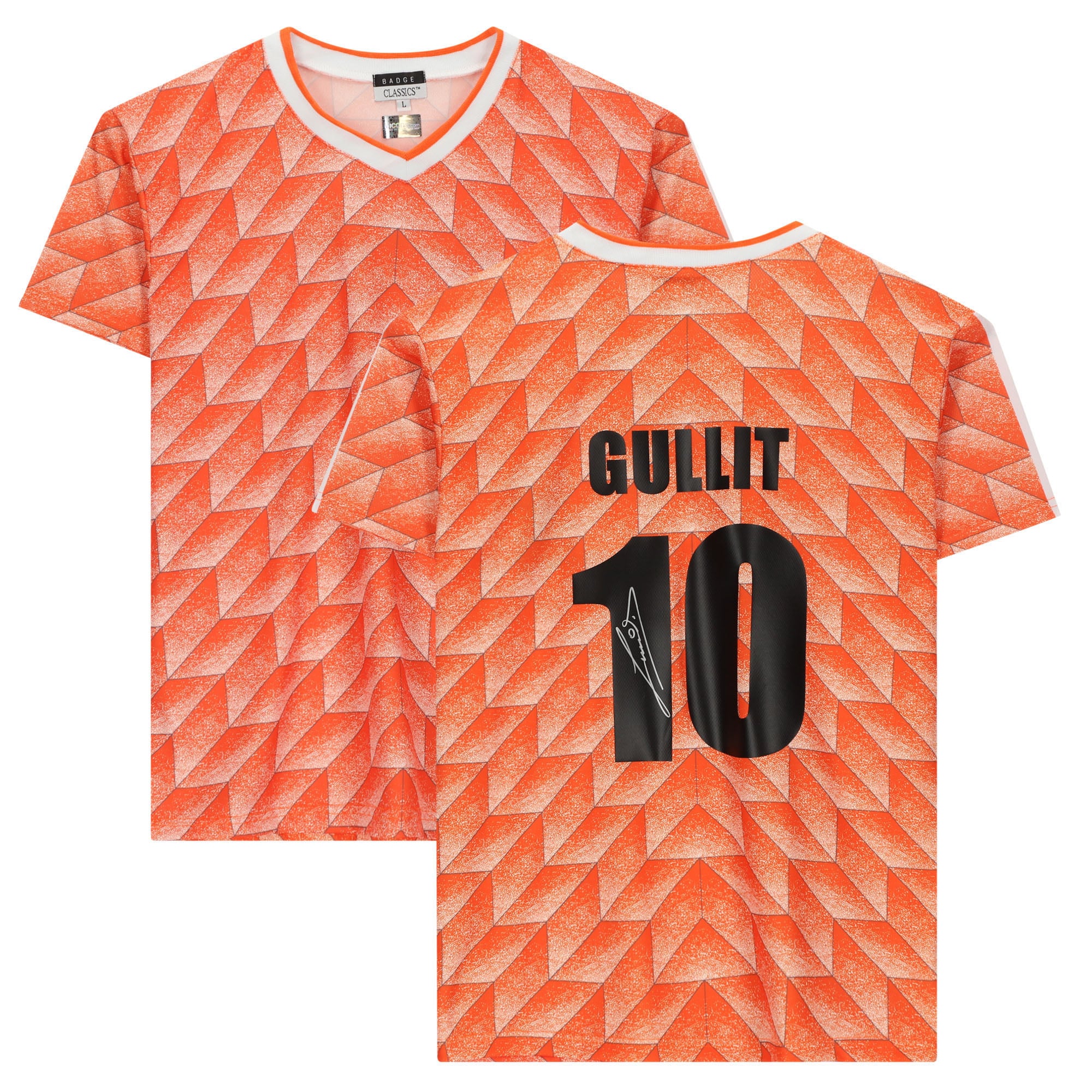  GULLIT 10 オレンジ サッカーシャツ M Ruud Gullit Netherlands National Team Autographed 1988 Home Jersey