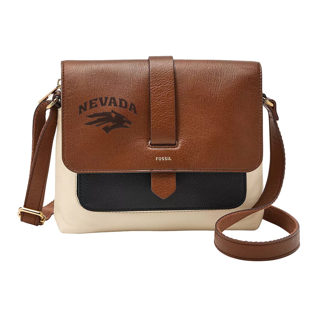  Nevada Wolf Pack Fossil Kinley Leather Small Crossbody Bag - Brown