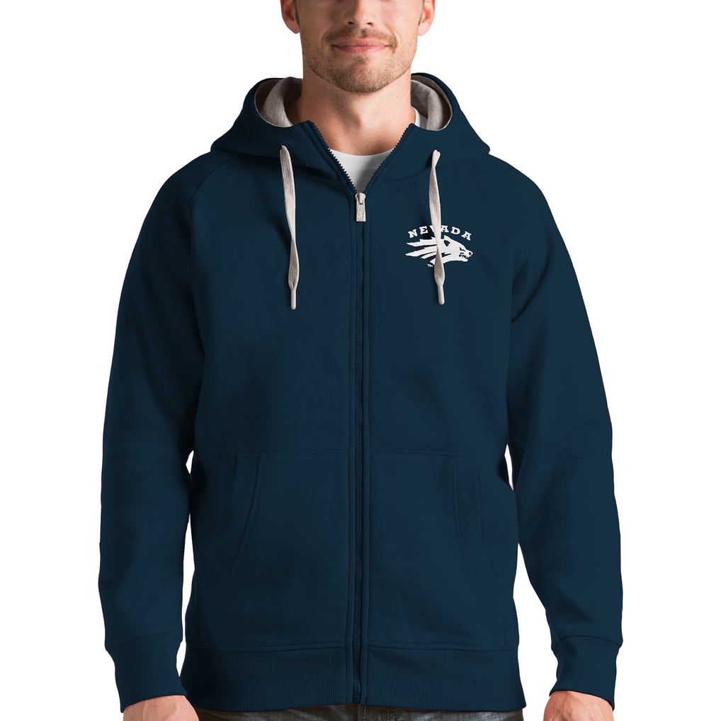Nevada Wolf Pack Antigua Victory Full-Zip Hoodie - Navy