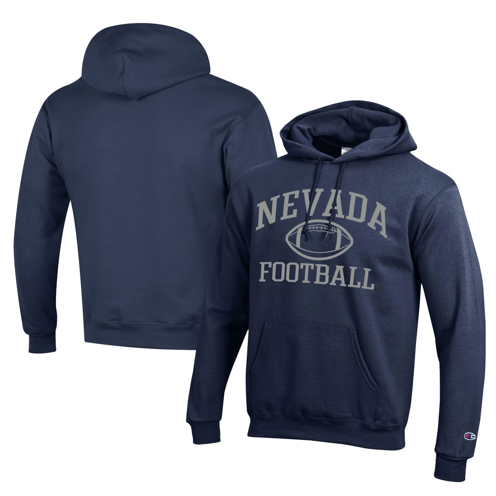  Nevada Wolf Pack Champion Football Eco Powerblend Pullover Hoodie - Navy