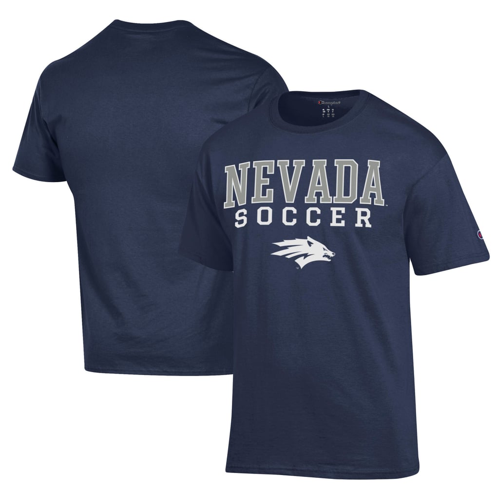 Nevada Wolf Pack Champion Soccer Stack Logo Powerblend T-Shirt - Navy