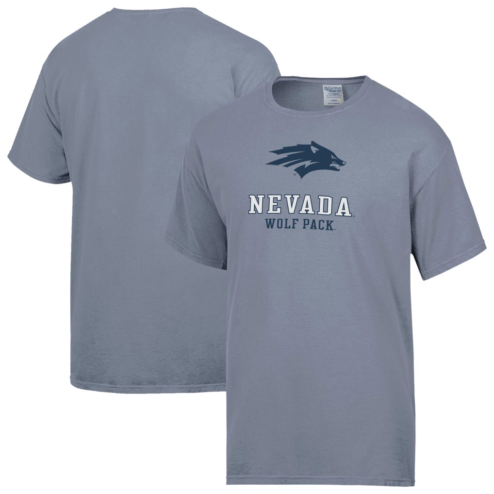 Nevada Wolf Pack ComfortWash Logo Over Stacked T-Shirt - Gray
