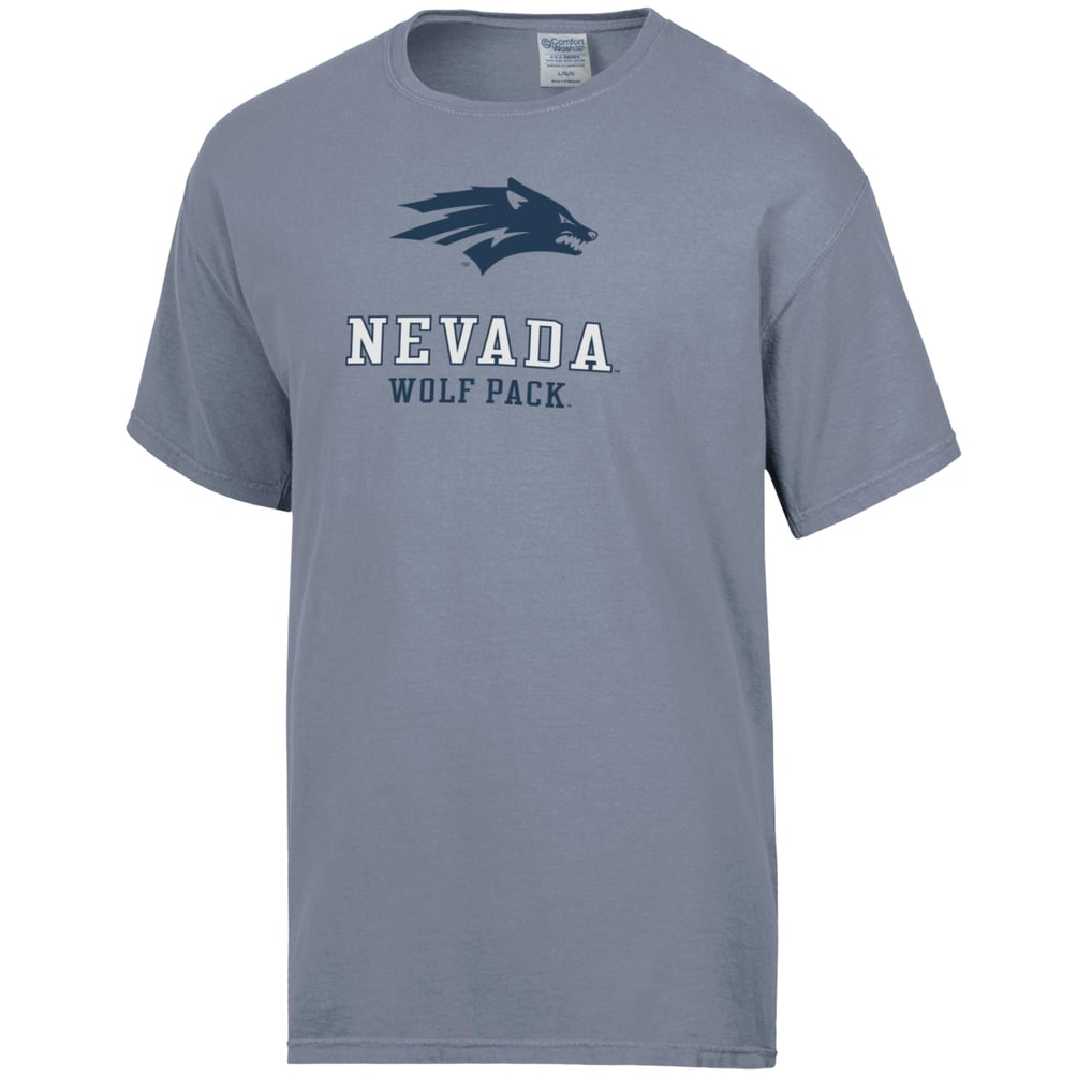 Nevada Wolf Pack ComfortWash Logo Over Stacked T-Shirt - Gray