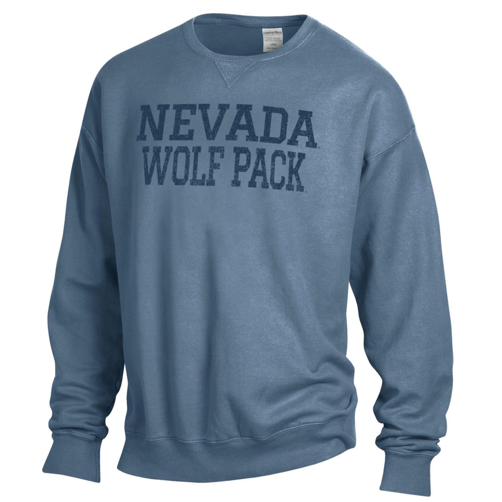 Nevada Wolf Pack ComfortWash Garment Dyed Fleece Crewneck Pullover Sweatshirt - Steel Blue