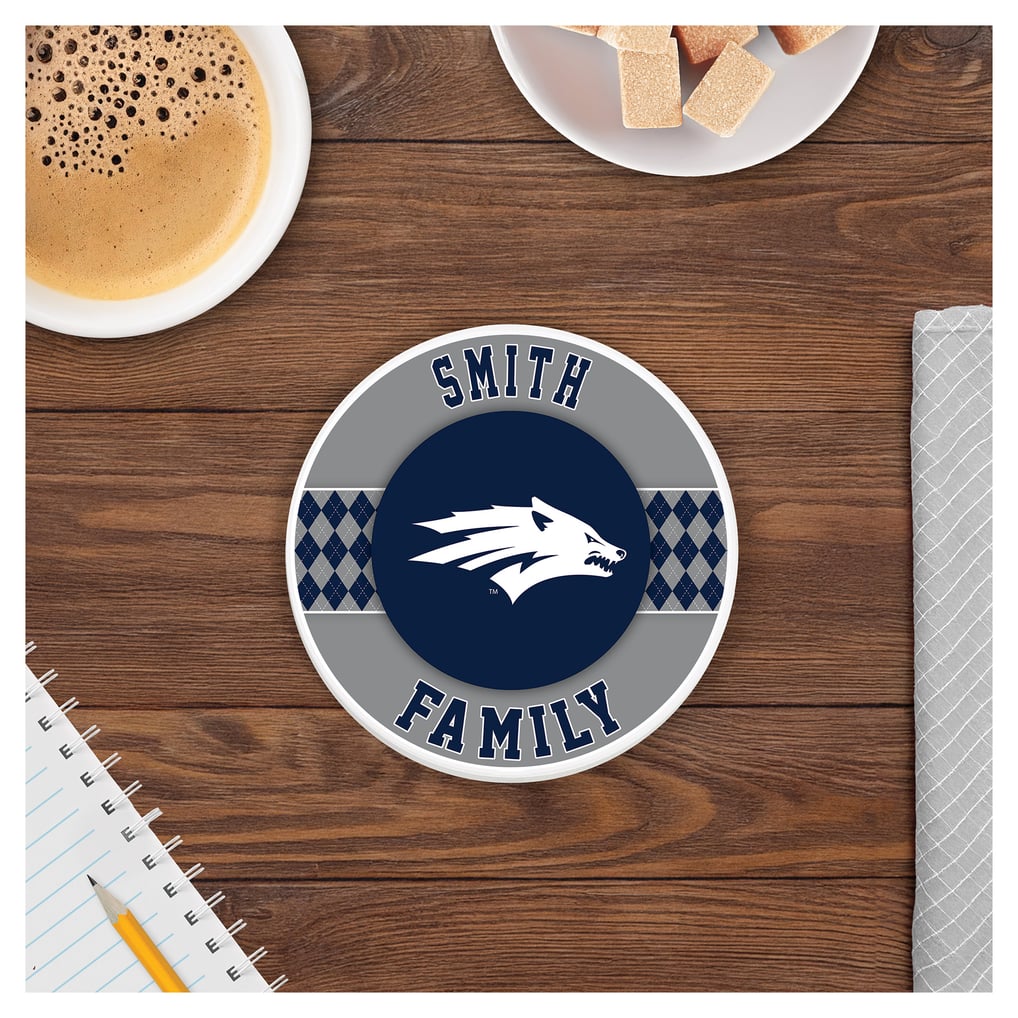 Nevada Wolf Pack 4" Personalized Circular Coasters 4-Pack Set