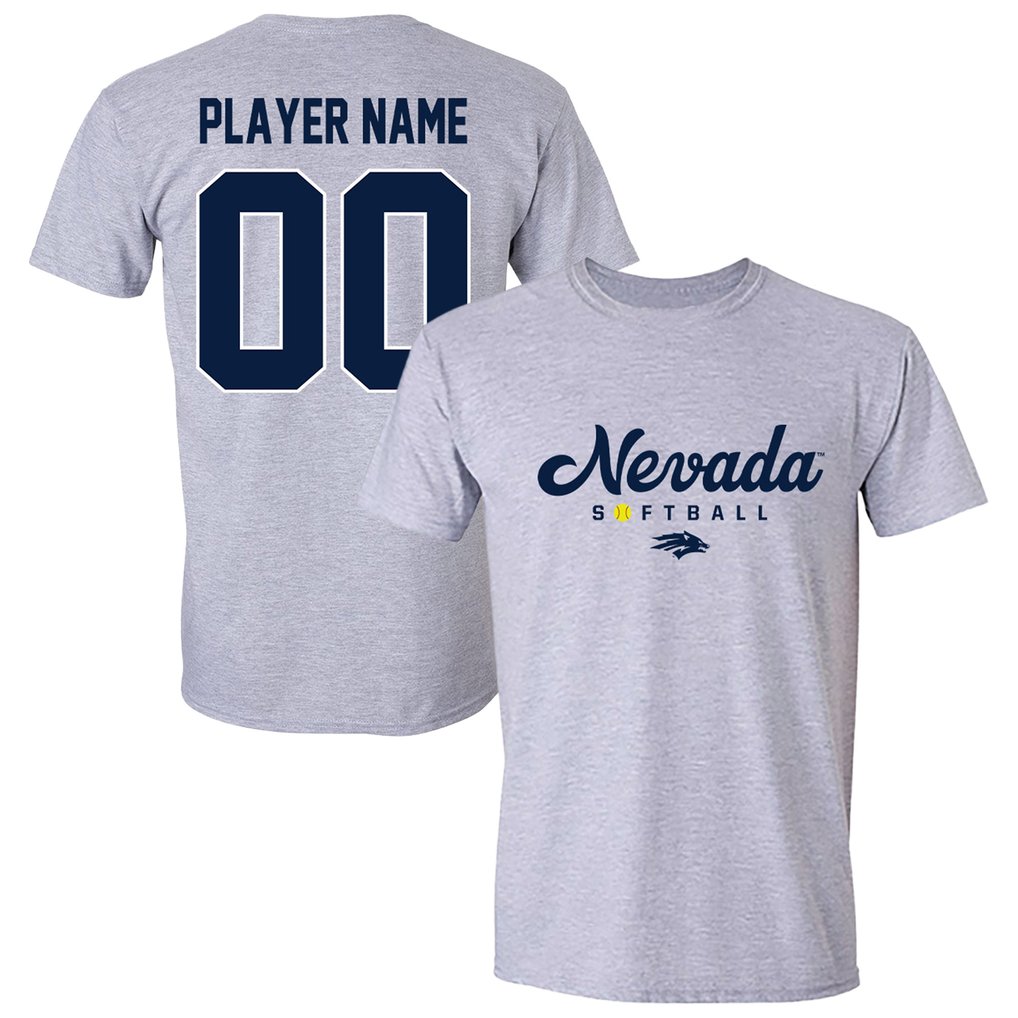 Nevada Wolf Pack Unisex Collegiate Softball T-Shirt - Gray