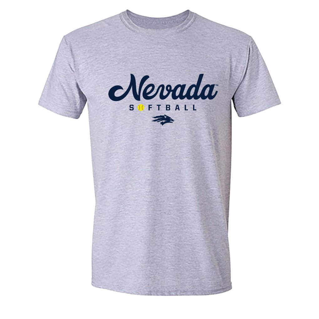 Nevada Wolf Pack Unisex Collegiate Softball T-Shirt - Gray