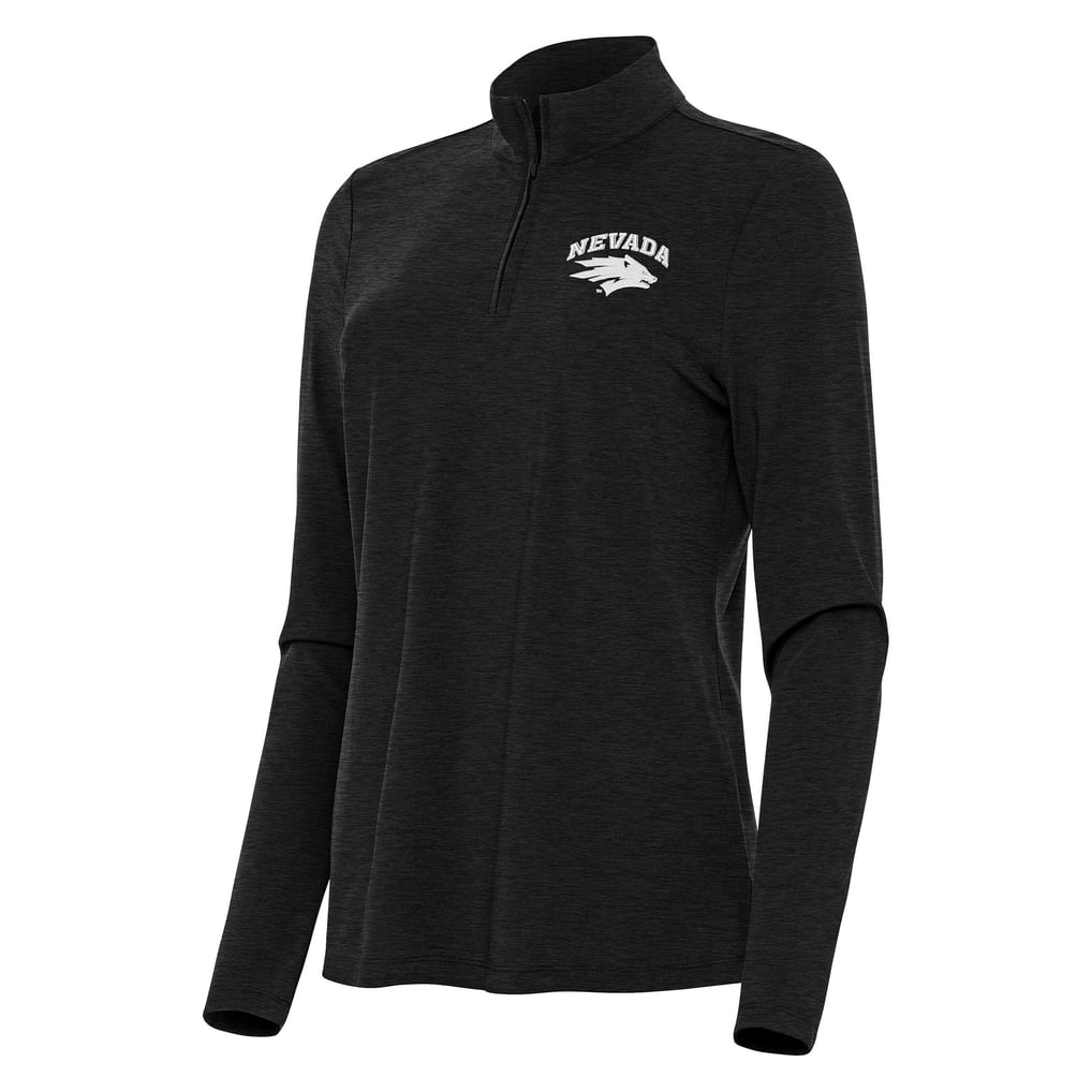  Nevada Wolf Pack Antigua Women's Bright Quarter-Zip Top - Heather Black