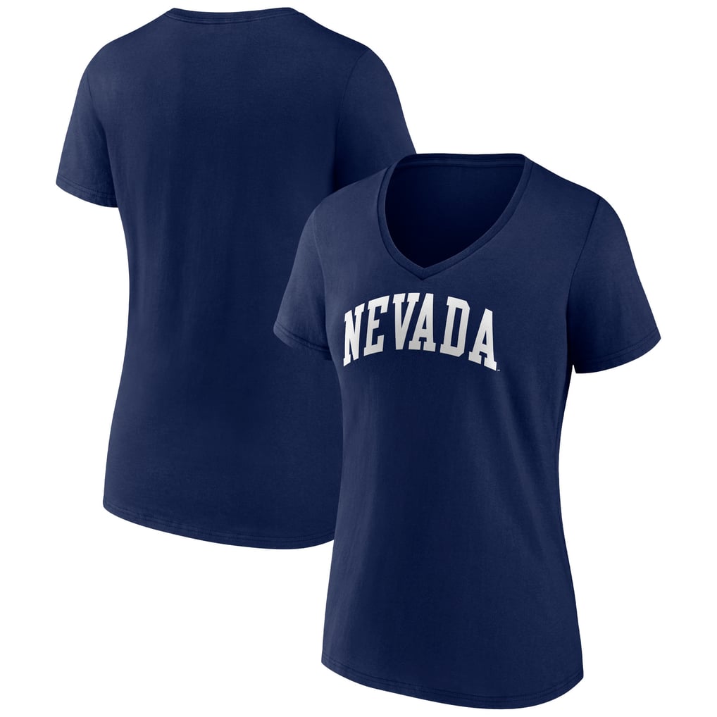 Nevada Wolf Pack Women's Basic Arch V-Neck T-Shirt - Navy