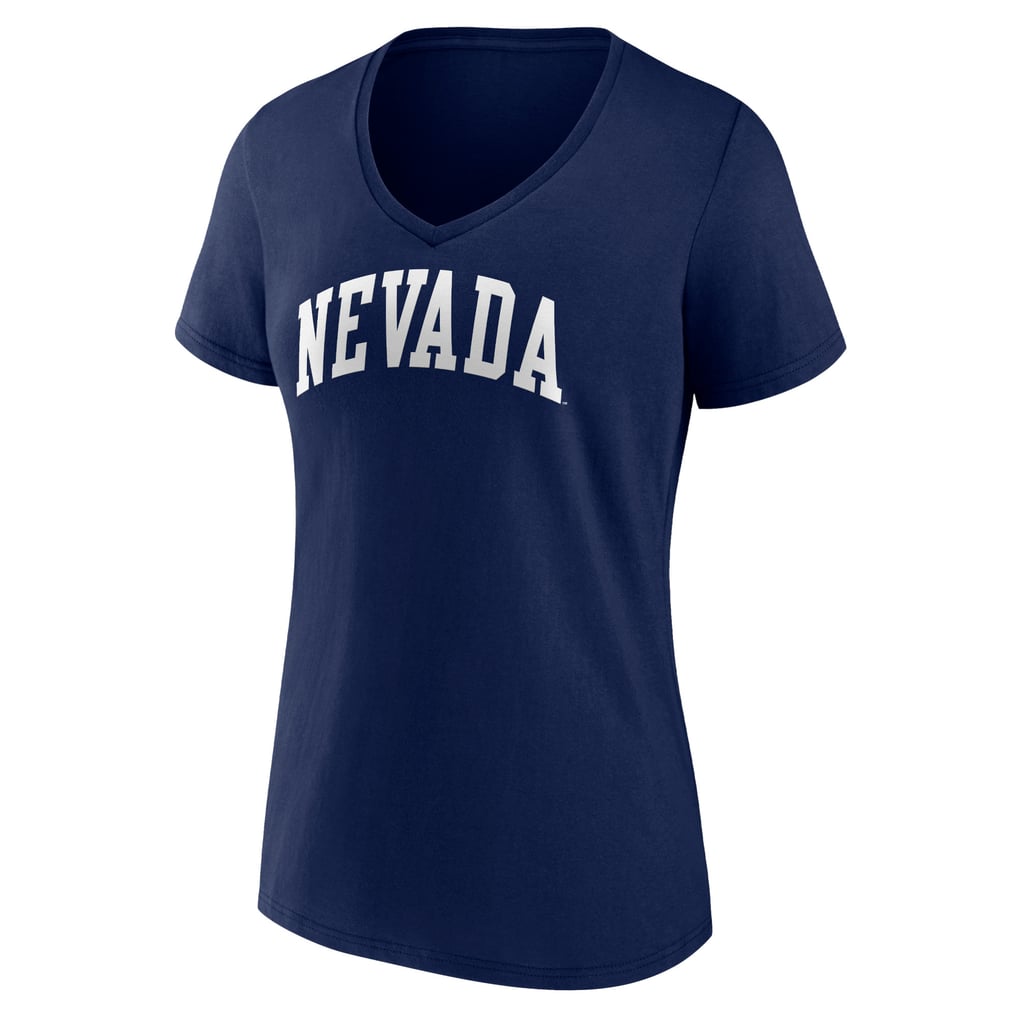 Nevada Wolf Pack Women's Basic Arch V-Neck T-Shirt - Navy