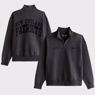 New England Patriots Abercrombie & Fitch YPB neoKNIT MAX Half-Zip Top - Black
