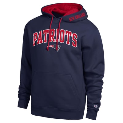  New England Patriots Champion Contrast Hoodie - Navy/Red