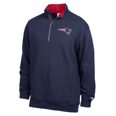  New England Patriots Champion Fleece Quarter-Zip Pullover -  Navy/Red