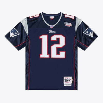 Tom Brady New England Patriots Mitchell & Ness Super Bowl XXXVI Authentic Throwback Jersey - Navy