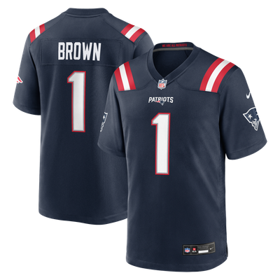 A.J. Brown New England Patriots Nike Team Game Jersey - Navy