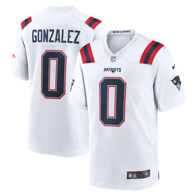 Christian Gonzalez New England Patriots Nike Game Jersey - White