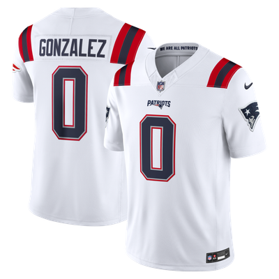 Christian Gonzalez New England Patriots Nike Vapor F.U.S.E. Stitched Limited Jersey - White