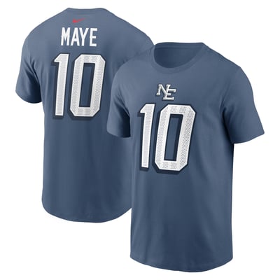 Drake Maye New England Patriots Nike Rivalries Collection Player Name & Number T-Shirt - Blue
