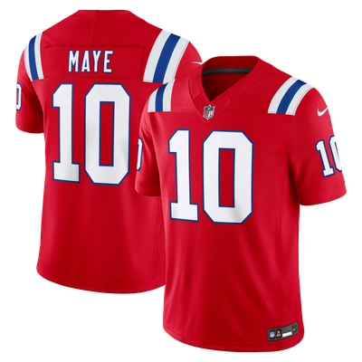 Drake Maye New England Patriots Nike Alternate Vapor F.U.S.E. Stitched Limited Jersey - Red