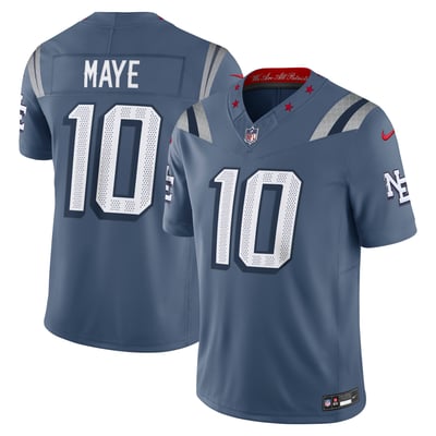 Drake Maye New England Patriots Nike 2025 Rivalries Collection Stitched Limited Jersey - Storm Blue