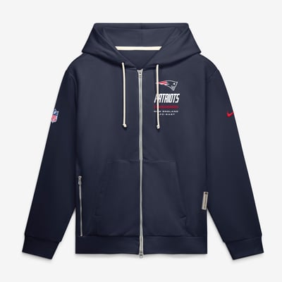 New England Patriots Nike Sideline Standard Issue Quarterback Scramble Dri-FIT Full-Zip Hoodie - Navy
