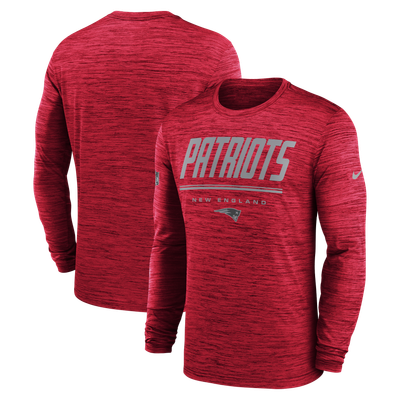 New England Patriots Nike Sideline Offensive Transition Velocity Dri-FIT Long Sleeve T-Shirt - Red
