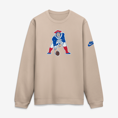 New England Patriots Nike I-Formation Rewind Club Crew Sweatshirt - Sand