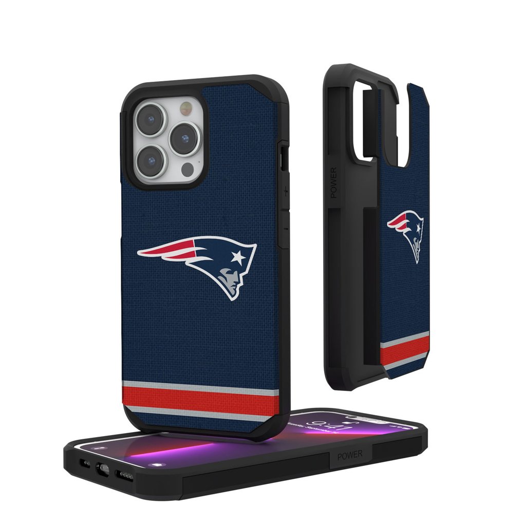 New England Patriots iPhone Rugged Stripe Design Case