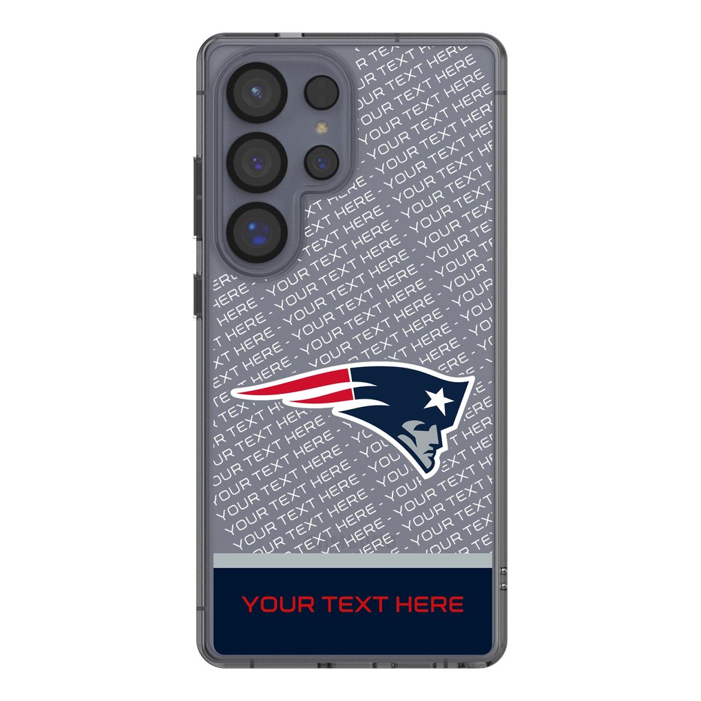 New England Patriots Personalized Endzone Plus Design Galaxy Clear Phone Case