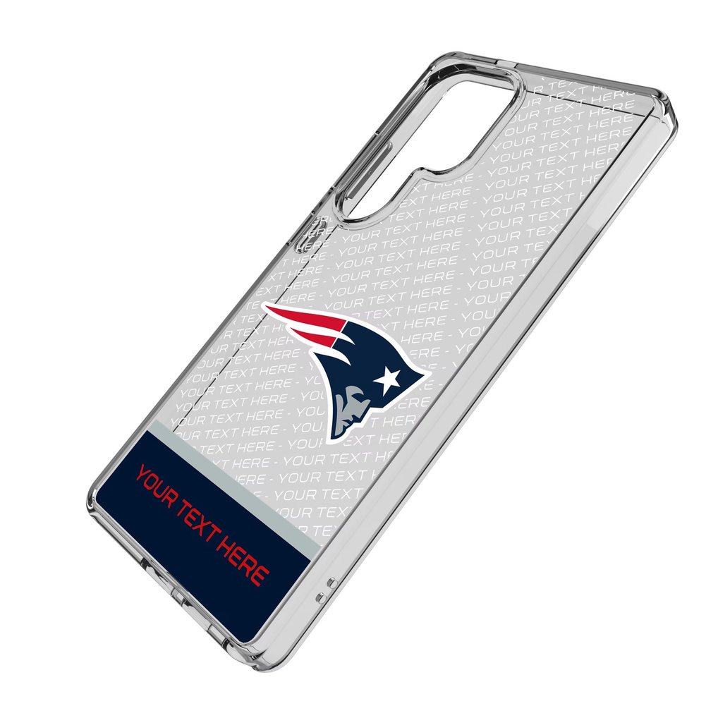 New England Patriots Personalized Endzone Plus Design Galaxy Clear Phone Case