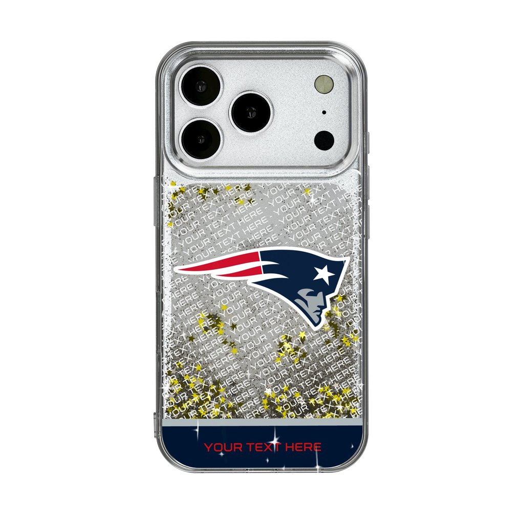 New England Patriots Personalized Endzone Plus Design iPhone Glitter Phone Case