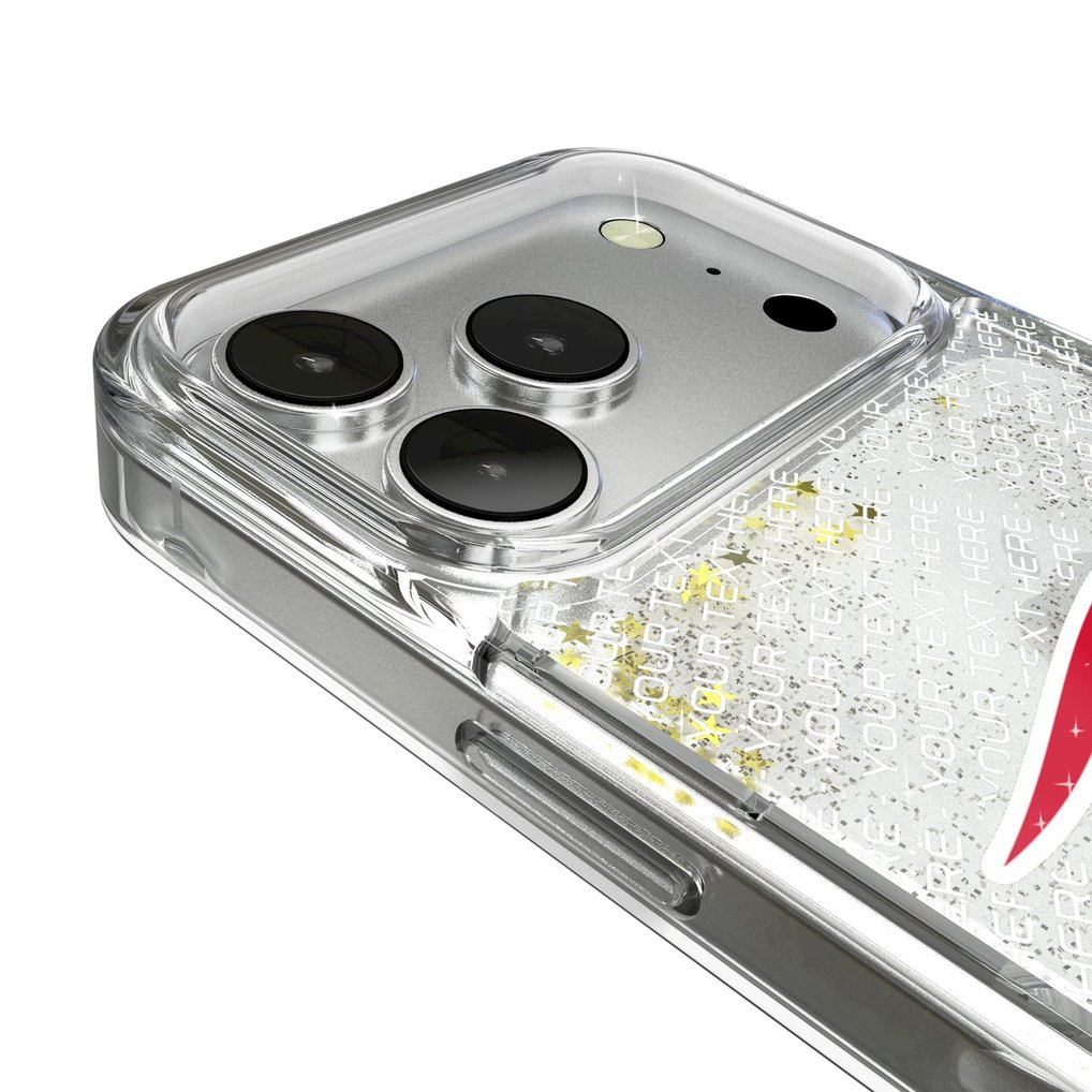 New England Patriots Personalized Endzone Plus Design iPhone Glitter Phone Case