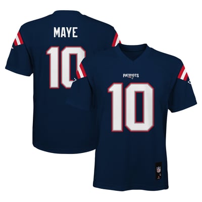 Drake Maye New England Patriots Youth Replica Jersey - Navy