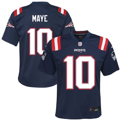 Drake Maye New England Patriots Nike Youth Game Jersey - Navy