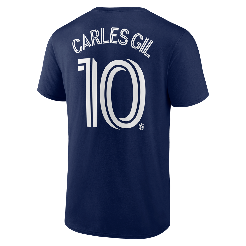 Carles Gil New England Revolution Authentic Stack Name & Number T-Shirt - Navy