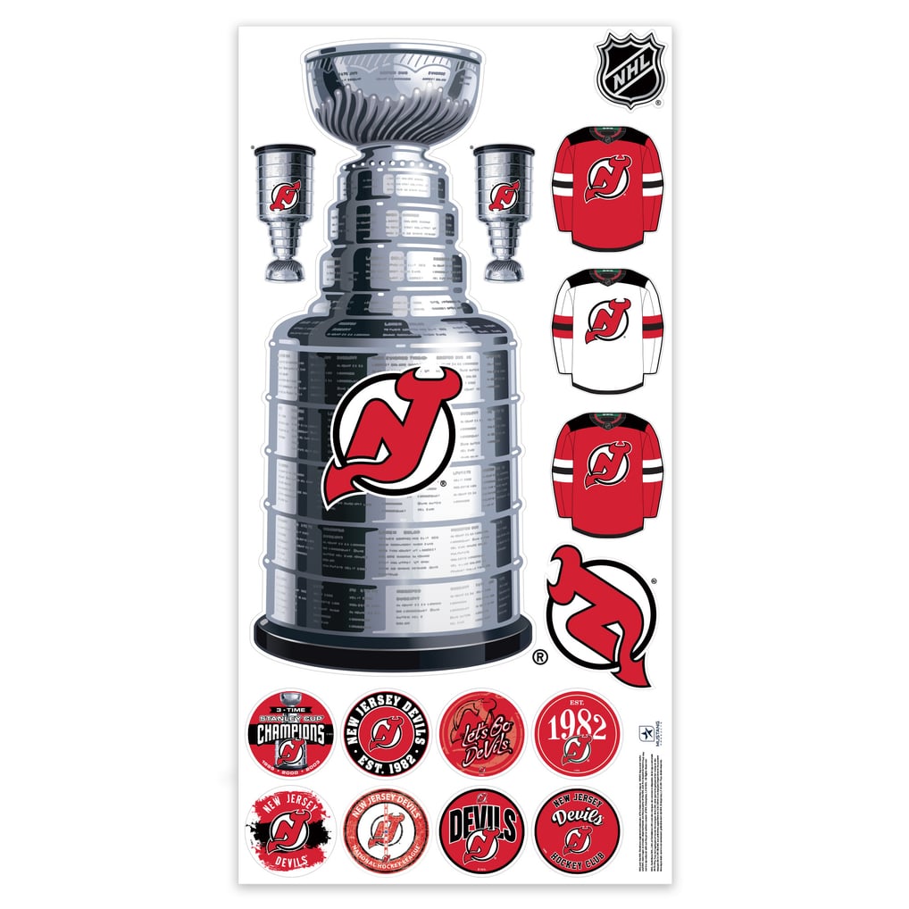  New Jersey Devils Repositionable Stanley Cup Wall Decal Set