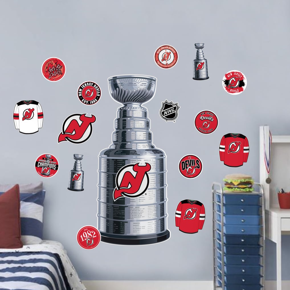  New Jersey Devils Repositionable Stanley Cup Wall Decal Set