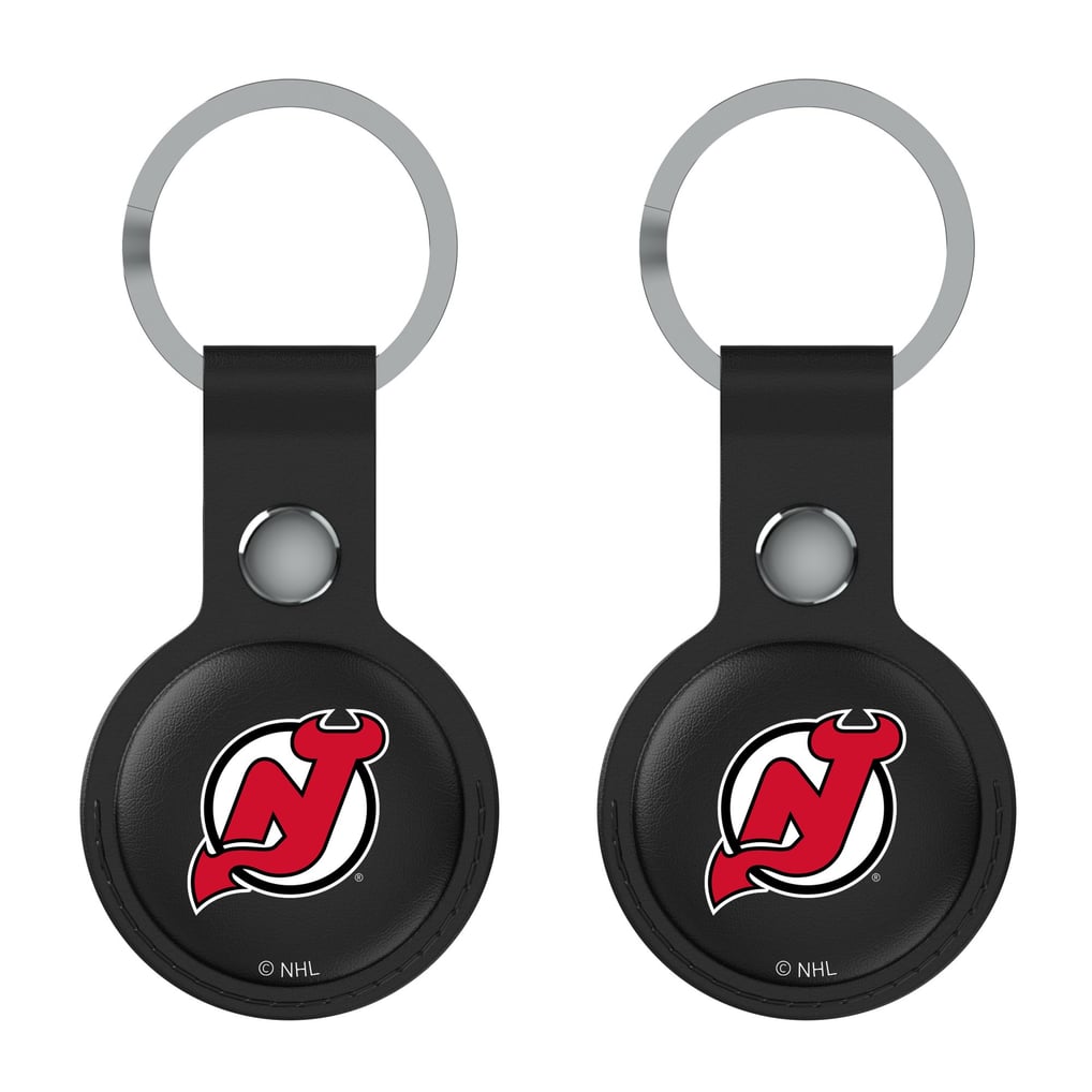 New Jersey Devils Keyscaper Black Leatherette AirTag Holder 2-Pack