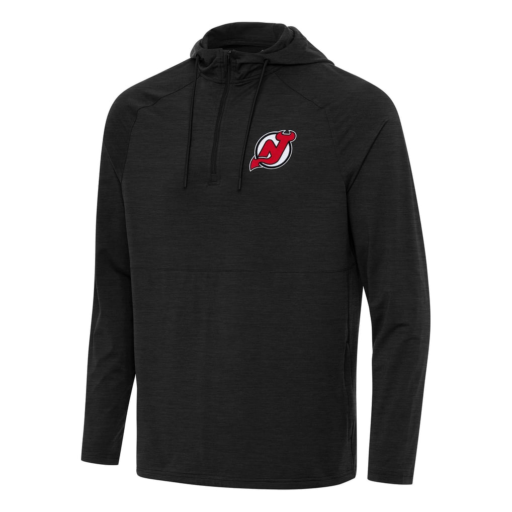 New Jersey Devils Antigua Spikes Quarter-Zip Hoodie - Heather Black