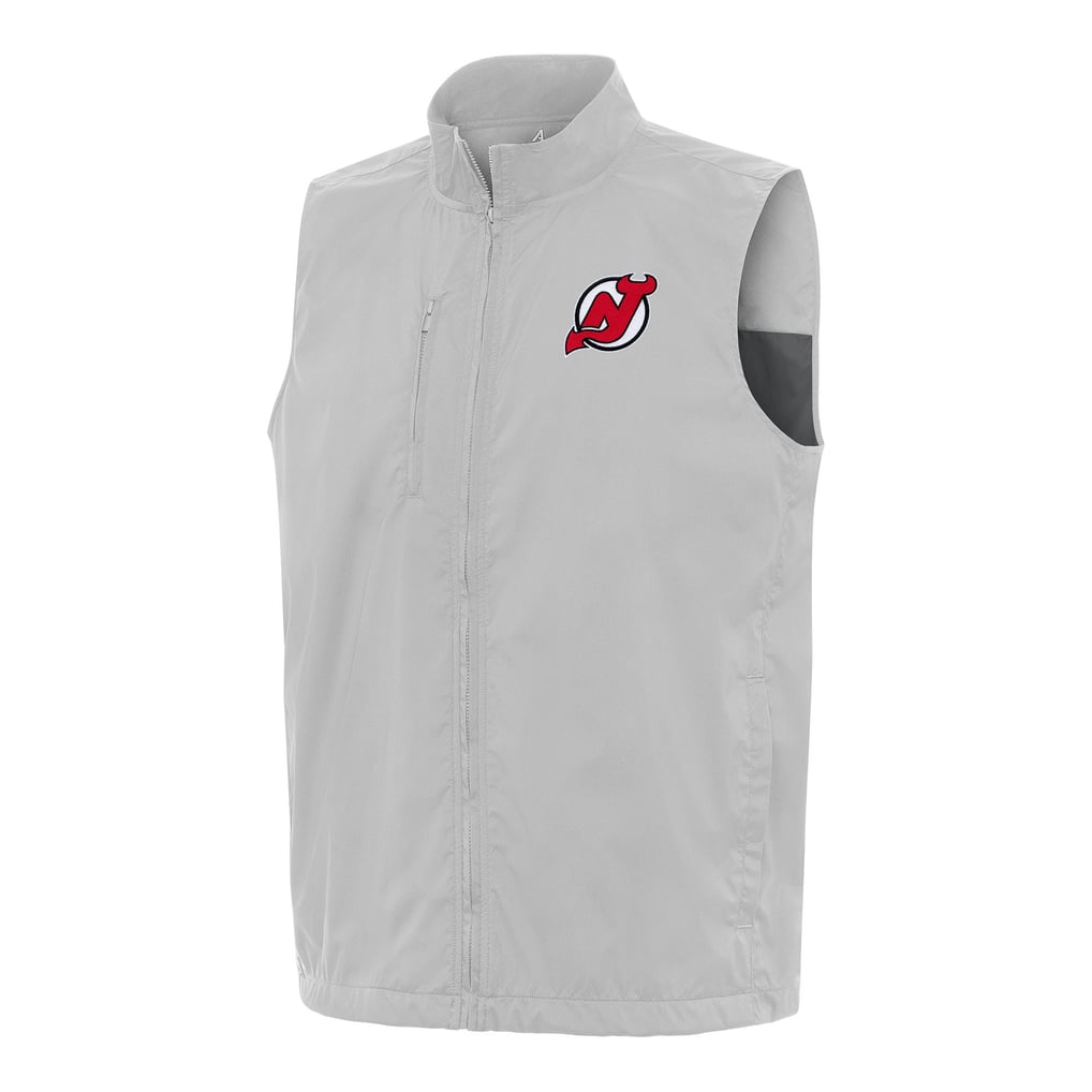  New Jersey Devils Antigua Brisk Full-Zip Vest - Heather Gray