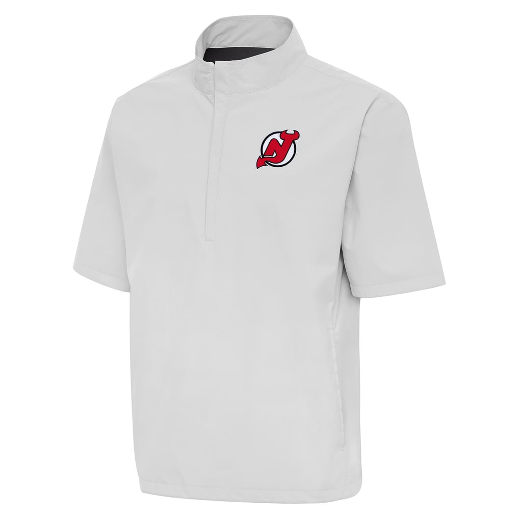  New Jersey Devils Antigua Brisk Quarter-Zip Windbreaker - Heather Gray