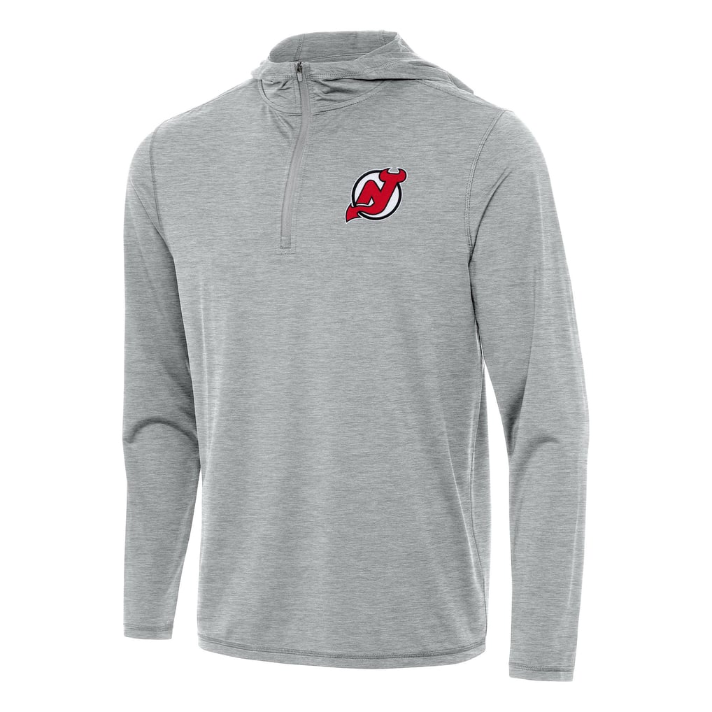 New Jersey Devils Antigua Tidy Quarter-Zip Hoodie - Heather Gray