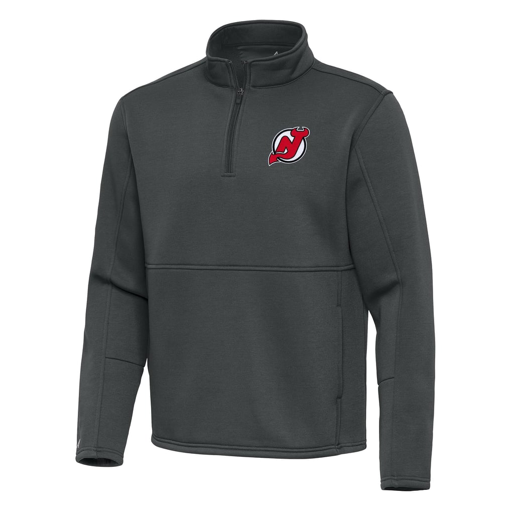 New Jersey Devils Antigua Twist Quarter-Zip Pullover Jacket - Pewter