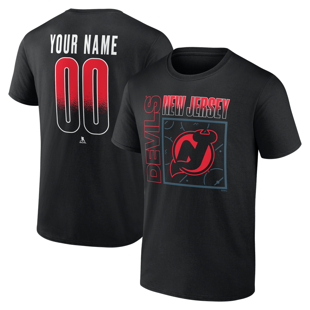 New Jersey Devils Big & Tall Home Ice Pop Personalized Name & Number T-Shirt - Black