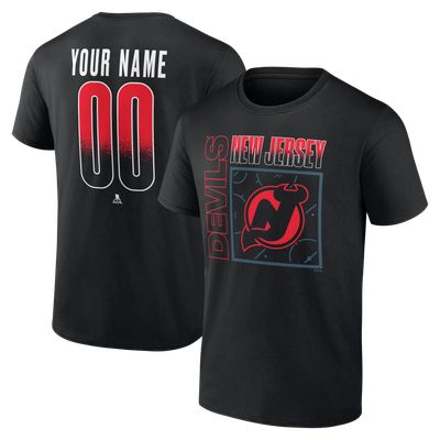 New Jersey Devils  Home Ice Pop Personalized Name & Number T-Shirt - Black