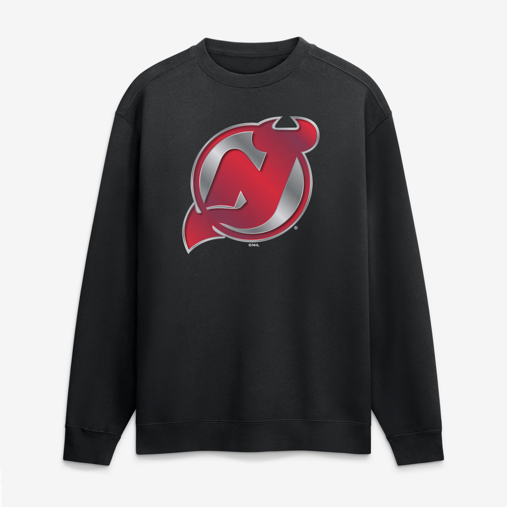 New Jersey Devils  Metallic Mascot Sweatshirt - Black