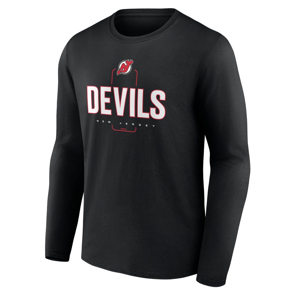New Jersey Devils Personalized Name & Number Midfielder Long Sleeve T-Shirt - Black