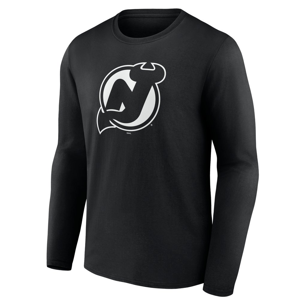  New Jersey Devils Personalized Name & Number Monochrome Long Sleeve T-Shirt - Black