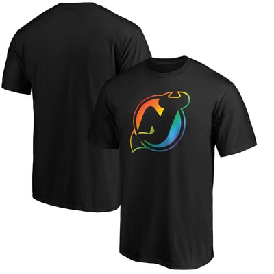 New Jersey Devils Team Pride Logo T-Shirt - Black