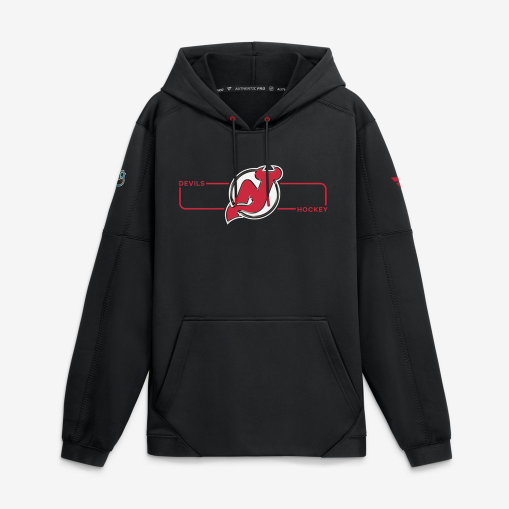New Jersey Devils Fanatics Authentic Pro Rink Fleece Pullover Hoodie - Black